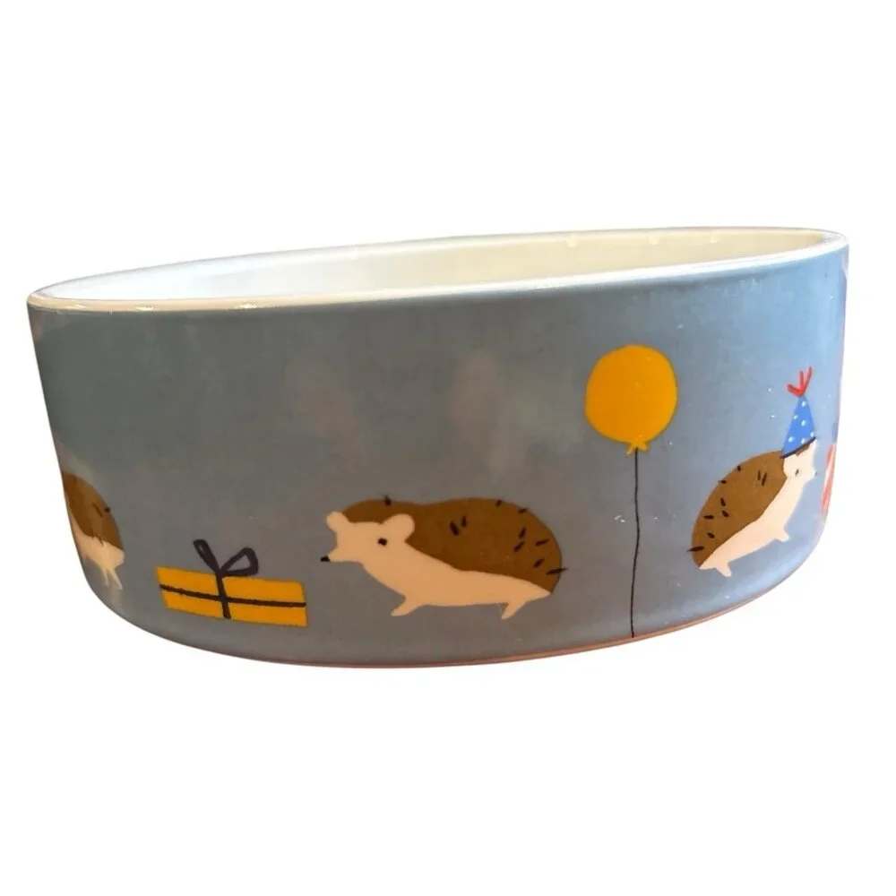 Fringe Cat/Dog Food Dish Water Bowl Ceramic 5” EUC